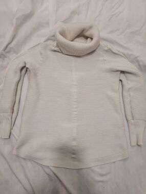 Cyrus Ribbed Cowl Neck Sweater - Cream
